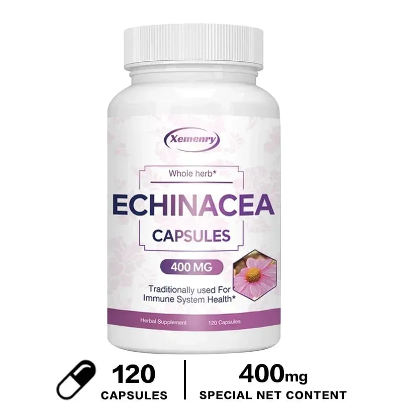 Echinacea Capsules 400 Mg - Sinusuportahan ang Immune at Respiratory Health at Binabawasan ang Haba ng Cold Supplement