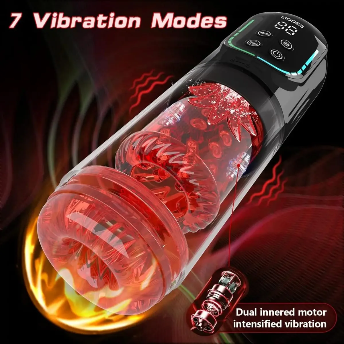 Automatisk sexleksak för män för män Ficka fitta Vakuum Sug Stötkraft Rotation Vibration Realistisk Stroker Cup-enhet — image 6
