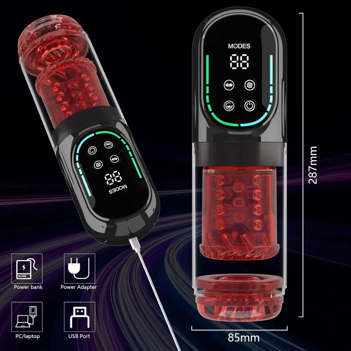 Automatisk sexleksak för män för män Ficka fitta Vakuum Sug Stötkraft Rotation Vibration Realistisk Stroker Cup-enhet — image 4
