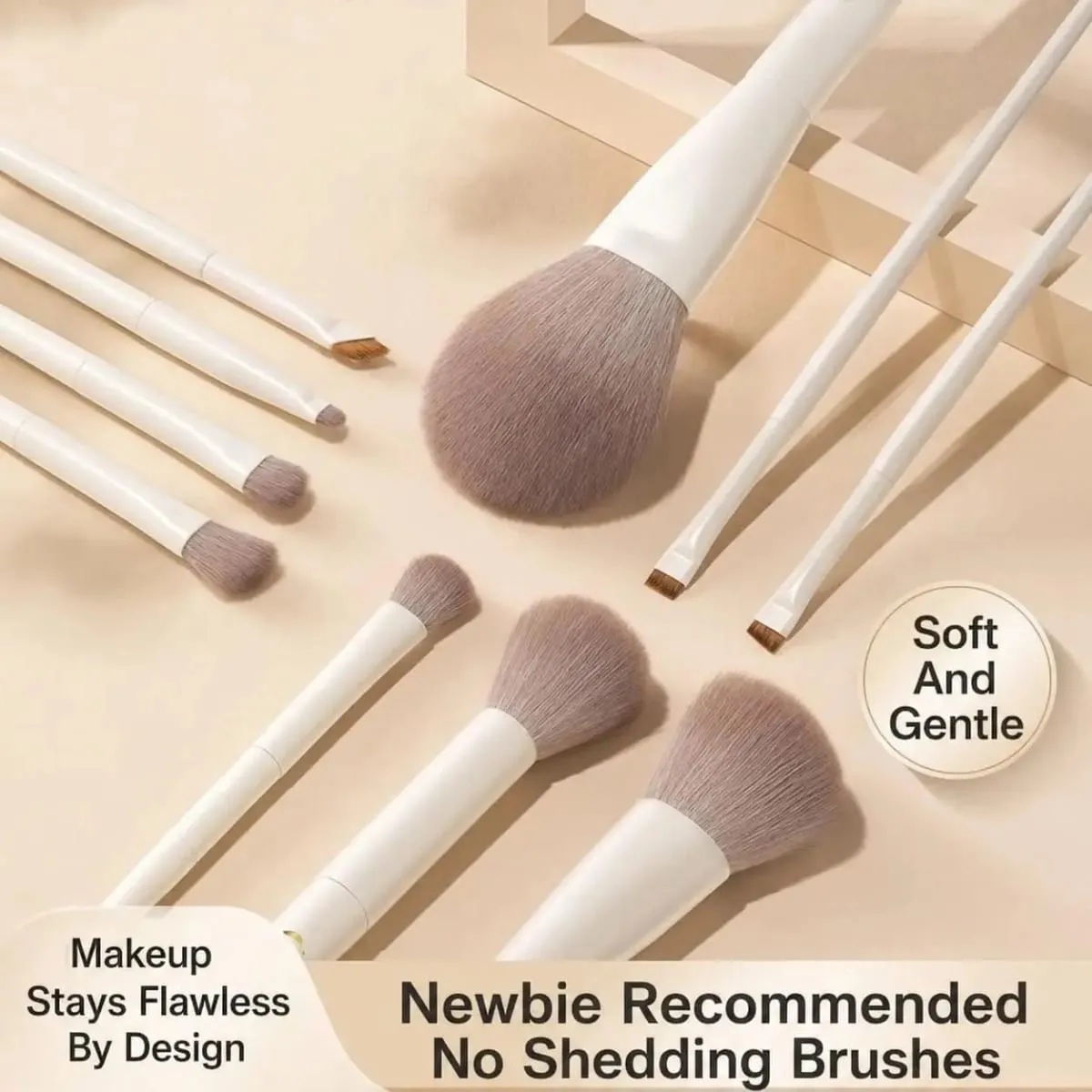 10PCS Makeup Brush Set High-Grade Nylon Bristles Includes Foundation Blush Eye and Powder Brushes — image 2