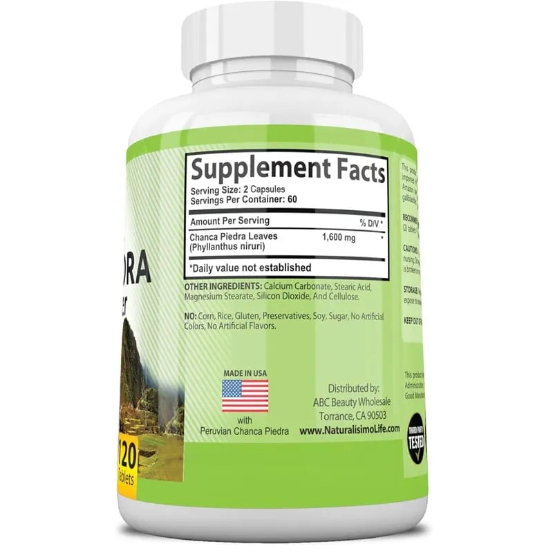 Chanca Piedra Capsules 1600mg - Urinary Tract Support Non-GMO Supplement Kidney Stone Crushing — image 3