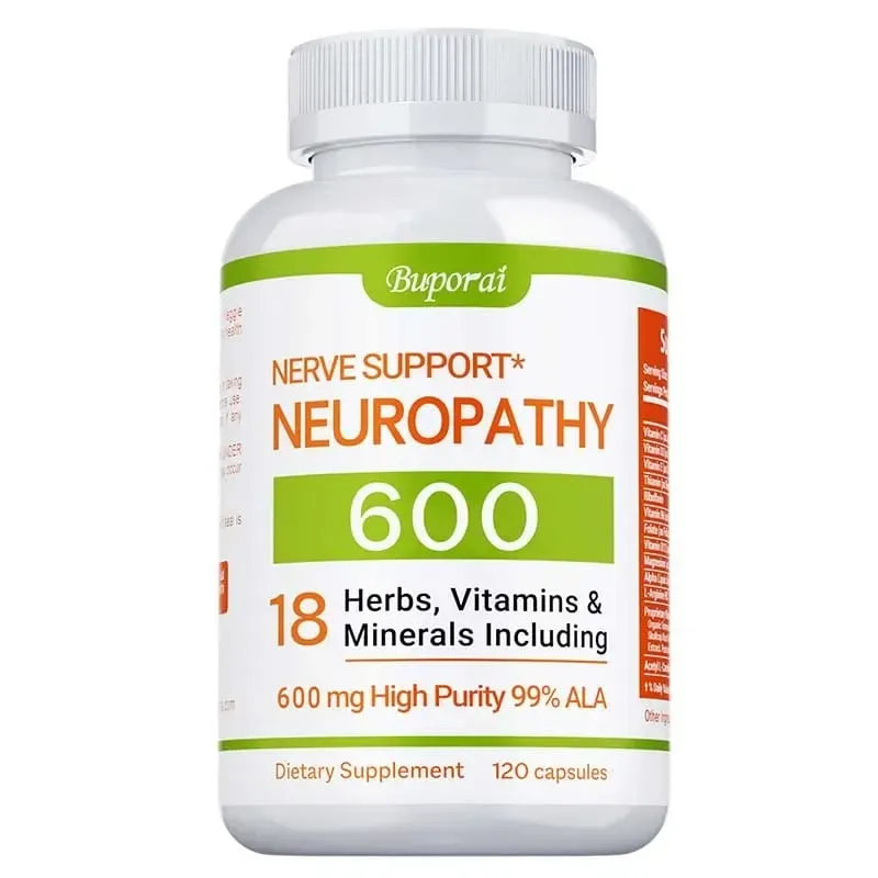 Neuropathy Support Supplement 600mg - Reduces Stress Promotes Nerve Health and Brain Function Cellular Energy Non-GMO