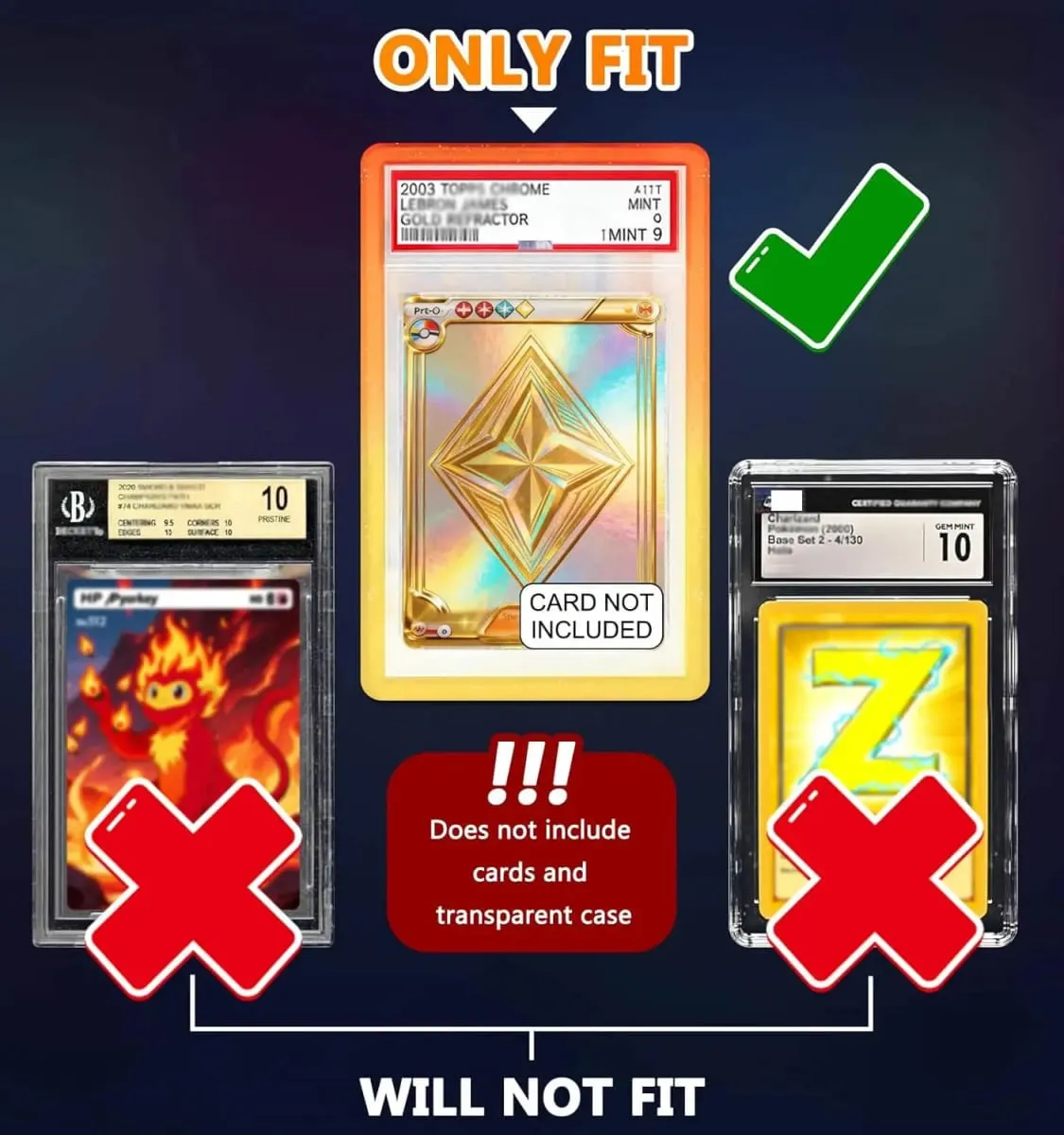 35PT Grade Graded Card Slab Gradient Silicone TPU Bumper Case Guard Protector For Sports Game Pokemon Card Display Sleeves Skin — image 5