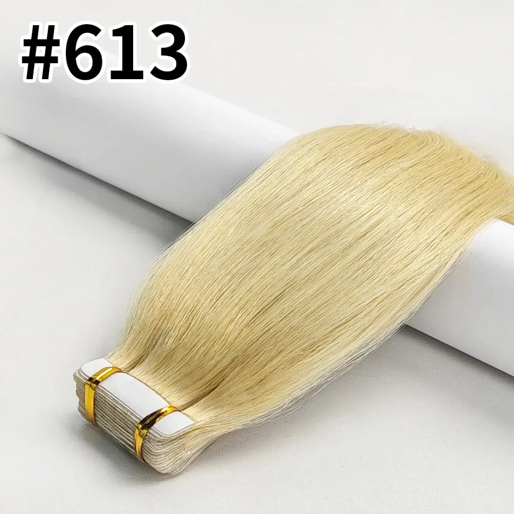 20Pcs/50g Straight Tape In Hair Extensions Full Head 100% Human Hair Tape ins Adhesive Invisible Glue Natural Black 24 26 Inches — image 16