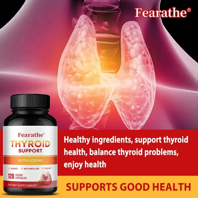 Thyroid Support Capsules Iodine Magnesium Vitamin B12 Complex Relieve Fatigue Mood Energy Metabolism & Mental Focus Supplement — image 3