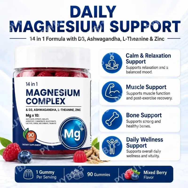Googeer DeepCalm Magnesium Complex Gummies for Evening Calm Support with Vitamin D3 Zinc Ashwagandha L-Theanine 90 Gummies — image 2