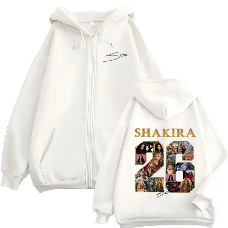 Shakira LMYNL 2026 World Tour Grafisk dragkedja Huvtröjor Herr Damkläder Mode Fleece Långärmad Zip Up Sweatshirts Jackor — image 5