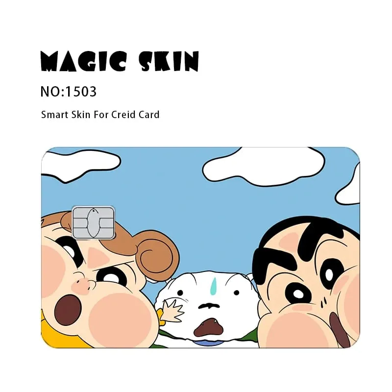 Anime Crayon Shin-Chan Matte Sticker Film Tape Skin for Credit Card Debit Card Cartoon Waterproof Stickers Small Chip Gifts Toys — image 4