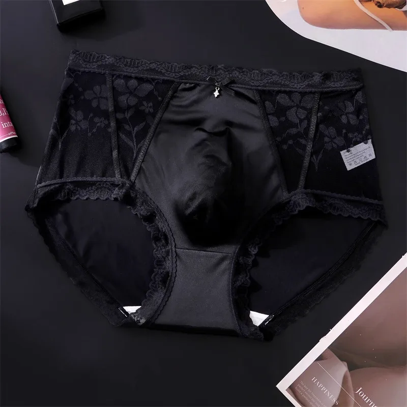 Adults 18 plus men's underwear Thin mesh calzoncillos hombre lace sexy lingeries for man seamless bare feel cuecas masculina — image 2