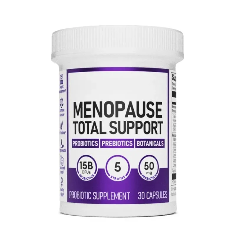 Menopause Total Support Probiotic Capsules 15 Billion CFU 5 Strains Prebiotic For Digestive Microbiome Wellness Adult 30 Count — image 8