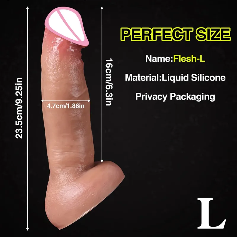 Billig Mjuk hud Känns Realistisk Tjock Dildo Gay Masturbators Silikon Dick Stor sugkopp Penis Analplugg Sexleksak för män Kvinnor — image 12