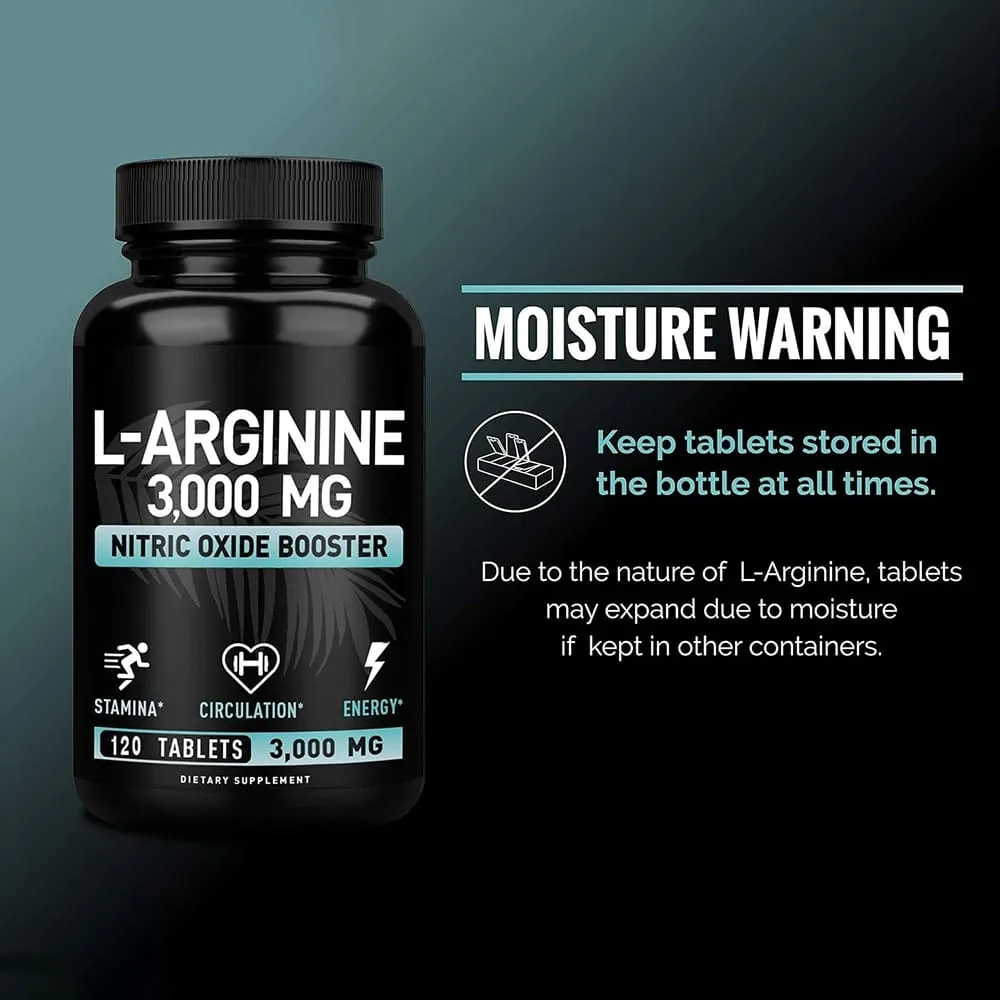 L Arginine 3000mg Capsules - 120 Capsules Nitric Oxide Supplement for Sport Muscle and Energy - L-Arginine Nitric Oxide Booster — image 6
