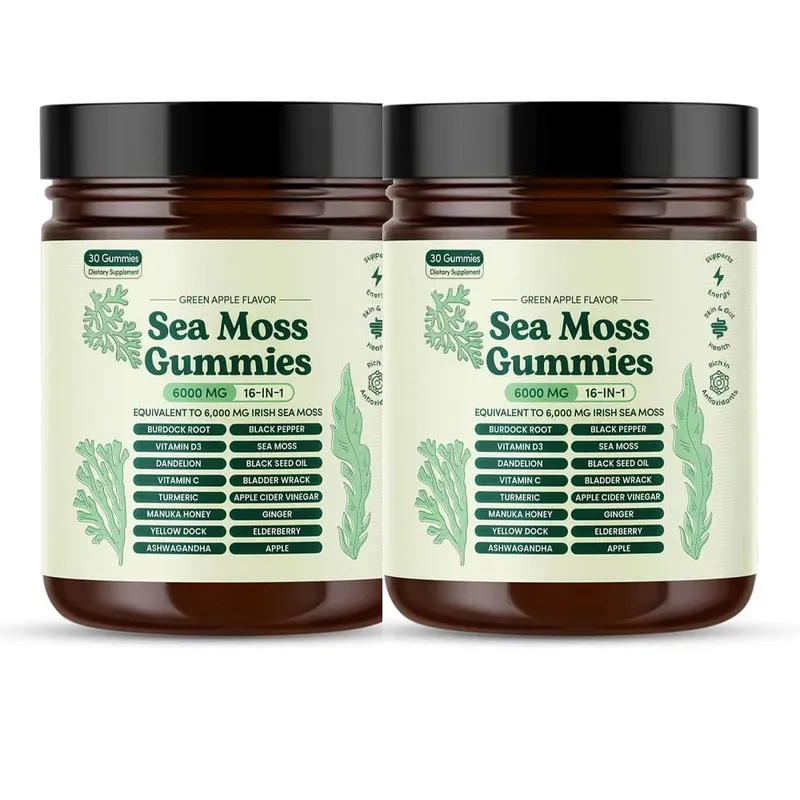 Sea Moss Gummies 16-in-1 with Black Seed Oil Ashwagandha Irish Seamoss Gummies Boosts Immune Support Wellness and Digestion — image 9