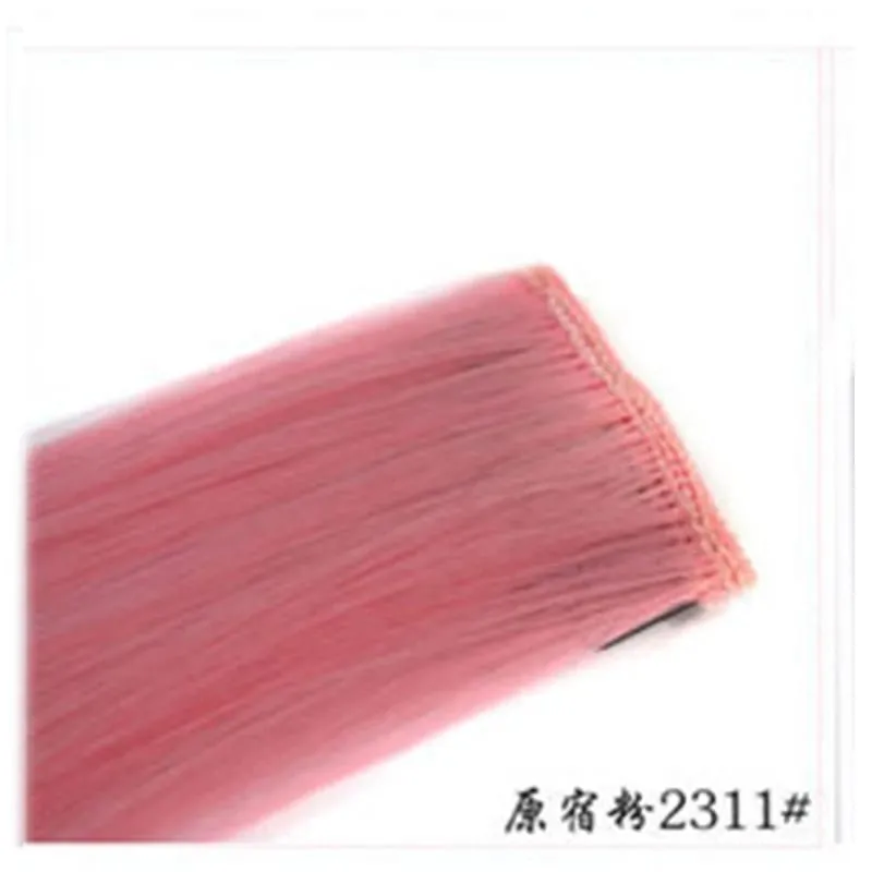 1Pc Ombre Color Clip In Hair Extension Heat Resistant Synthetic Hair Piece Colored Braids Hair Extensions Women Party Cosplay