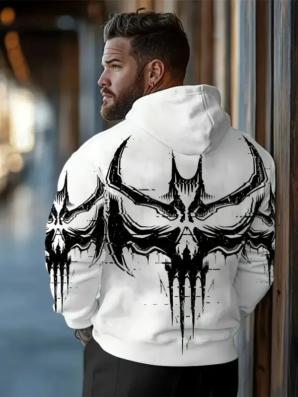 Gothic Bat 3D Print Luvtröjor för män Dam Street Style Sweatshirts Pullover Höst/Vinter Lös Casual Halloween träningsoverall — image 4