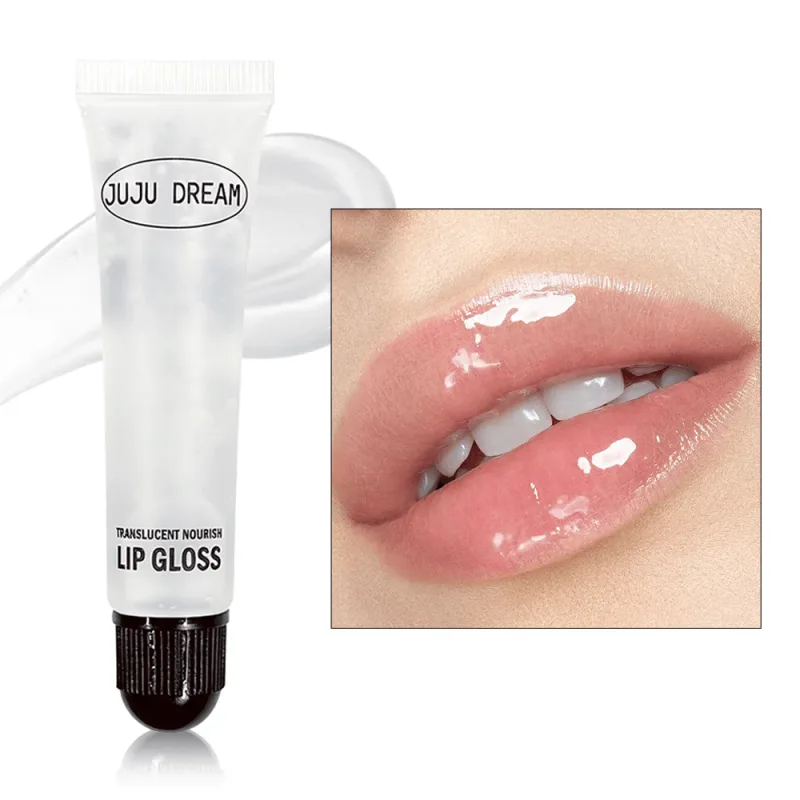Bálsamo labial nutritivo claro, bálsamo labial hidratante para lábios secos, acabamento brilhante de vidro de longa duração, maquiagem labial brilhante, desgaste sozinho — image 7