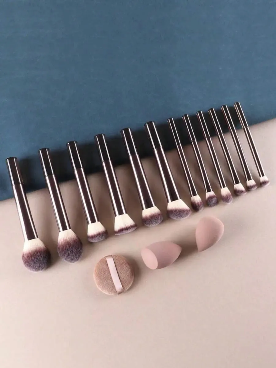 15Pcs Makeup Brushes Set Soft Face Eye Cosmetic Brushes With Beauty Sponge Powder Puff Complete Makeup Tool Kit — image 5