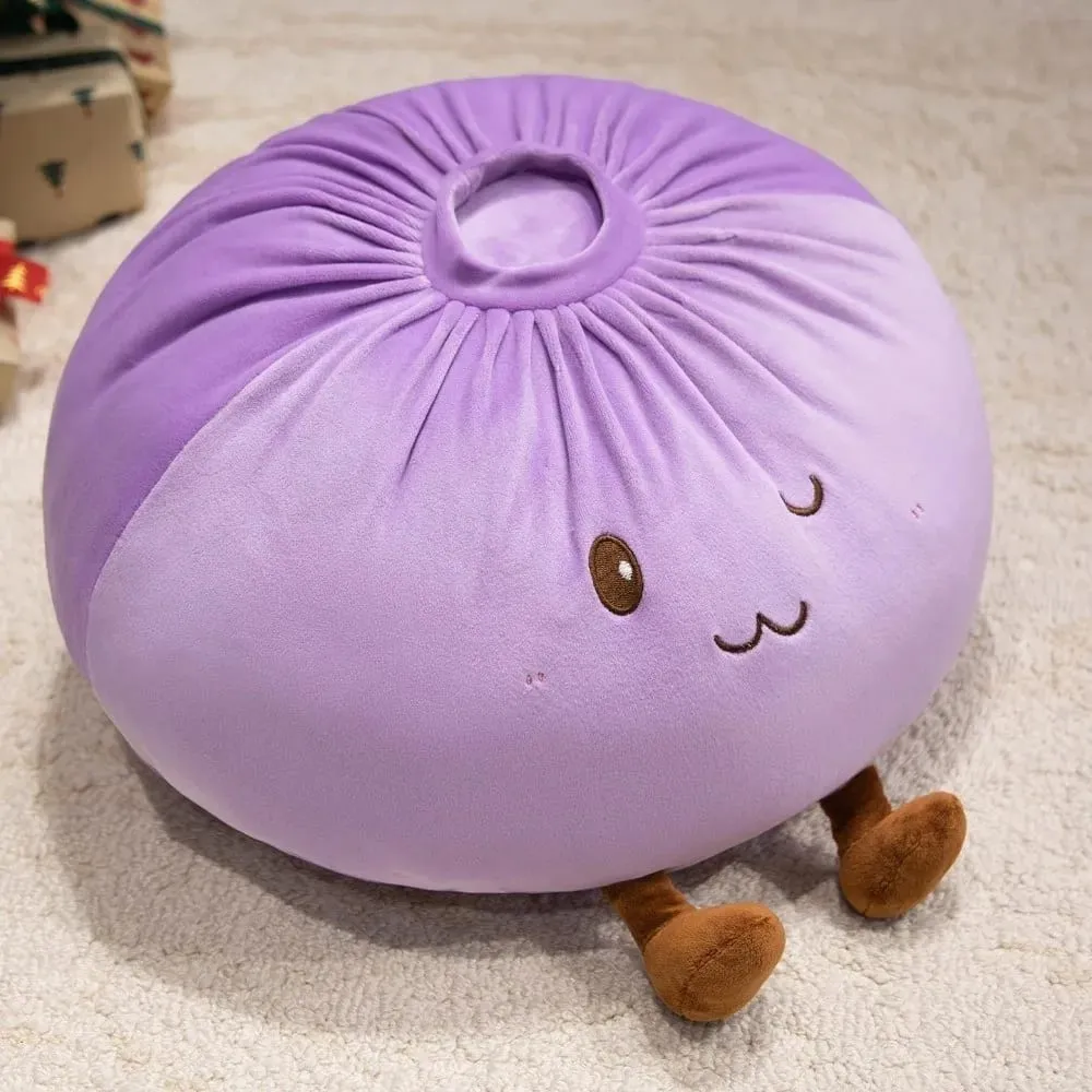 Super Soft Plush Material Steamed Bun Plush Pillow PP Cotton Filled Fluffy Comfortable Food Shaped Hug Pillow Stress Relief