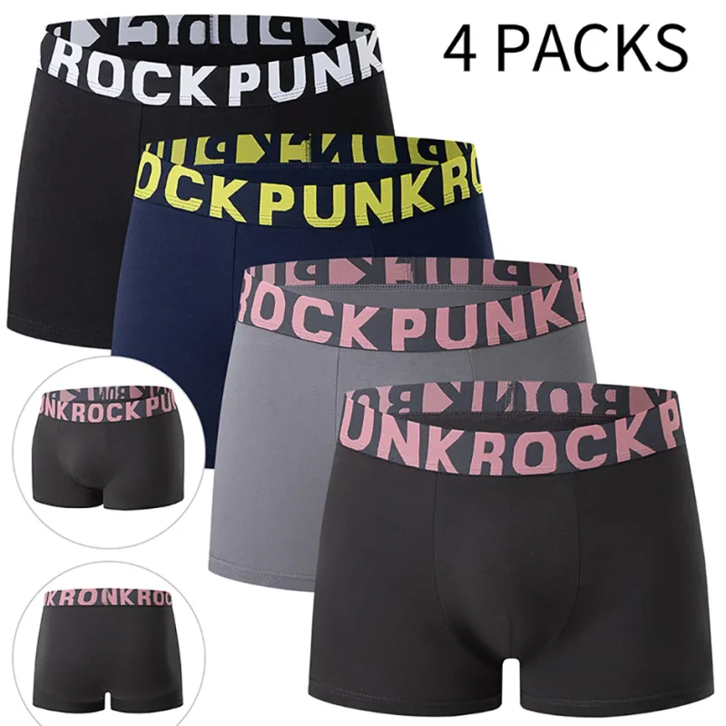 4 Piece Set Of Men's Cotton Comfortable Soft And Versatile Underwear Plus Size Casual Boxer Shorts Sports Cycling Base Shorts — image 9