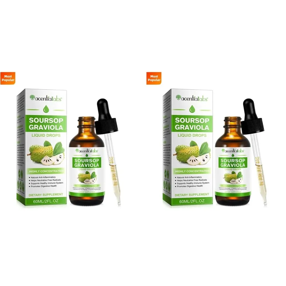 AcentiLabs Soursop Graviola Liquid Drops C-vitamin támogatja az emésztést, az immunrendszert, szabadgyökök elleni védelem 60 ml felnőtteknek — image 9