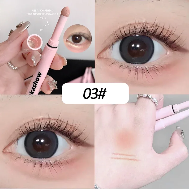 Half Moon Shaped Double Headed Sleeping Silkworm Silk Eyeliner Pen Diamond Glitter Matte Aegyosal Pen Brightening Cream Eye S — image 8