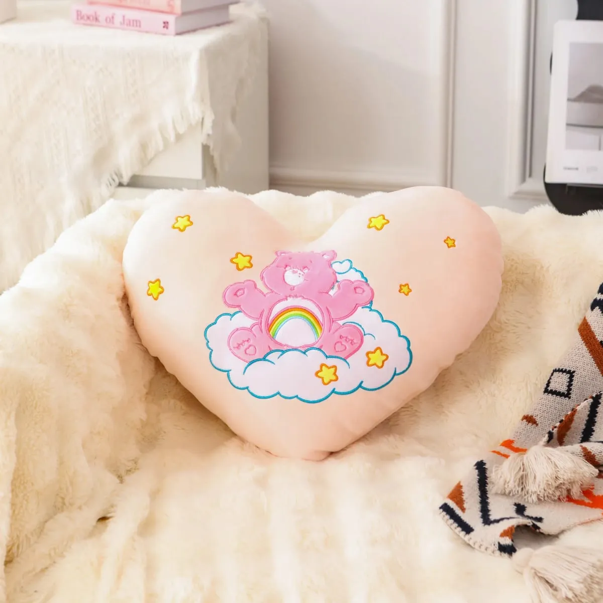 Care Bears Rainbow Bear Plush Pillow Star Moon Sun Heart Home Decor Stuffed Toys Dolls Cartoon Plush Decoration Pillow