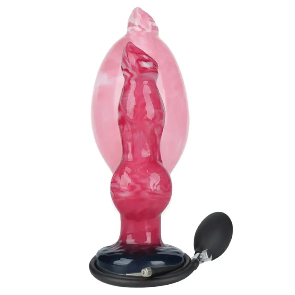 Dog Dildos Inflatable Anal Plug BDSM 18+ Sex Toys for Women Vaginal/anal Dilation G-spot Prostate Massage Silicone Buttplug — image 1