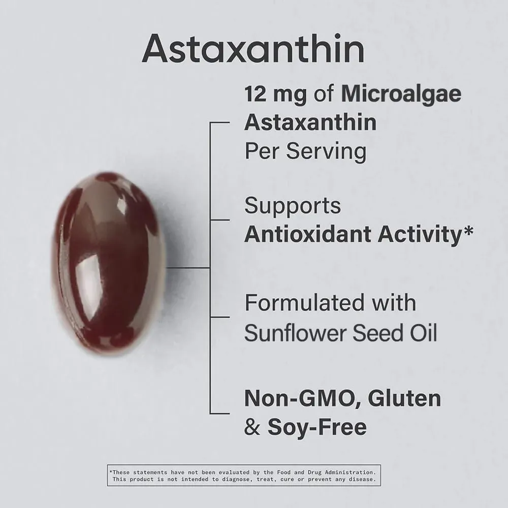 Astaxanthin 12mg Premium Astaxanthin Antioxidant Supplements | Supports Eye Joint Internal Circulation Skin Health | Tanning — image 2