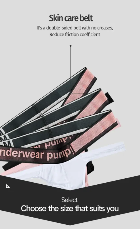 Trendy Little Triangle Masculino Juventude Cintura Baixa Ajuste Fechado Hip Lift Elástico Rosa Gradiente Com Decote Em V Pendurado — image 14