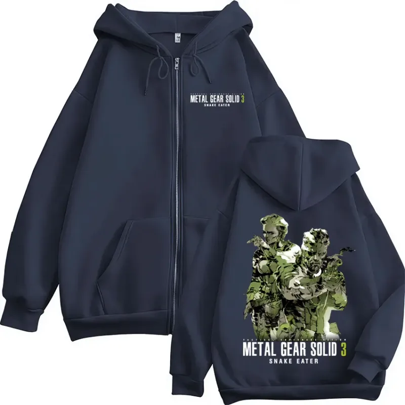 Game Metal Gear Solid 3 Snake Eater Naked Snake The Boss MGS3 Zipper Hoodies Men Women Fashion Zip Up Hooded Sweatshirts Jackets — image 3