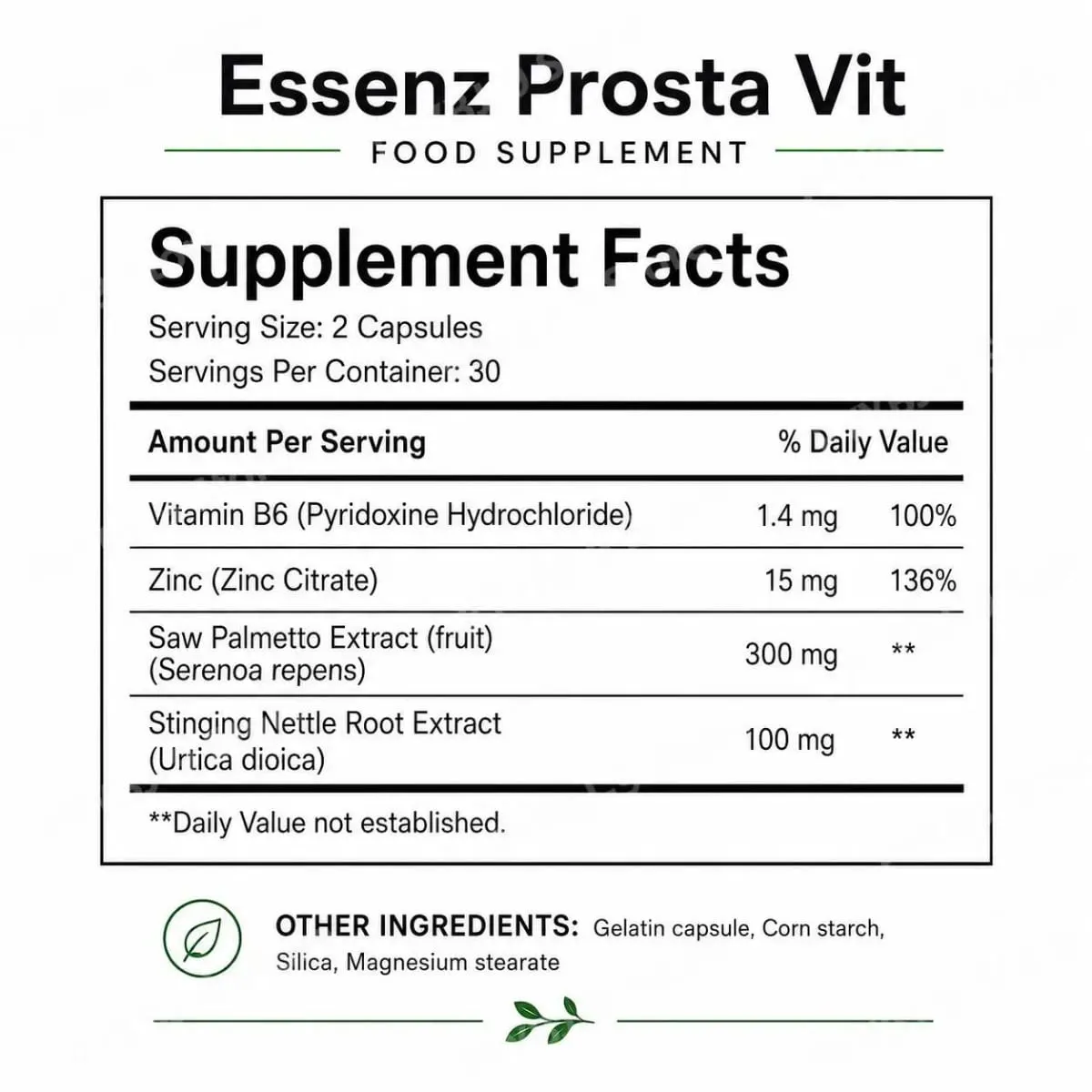 Googeer Prosta Vit Essenz Capsules for Men Bladder & Urinary Tract Health Support with Zinc Vitamin B6 Saw Palmetto 60 Count — image 5