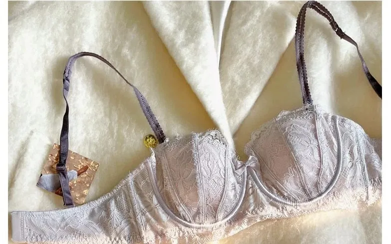 Conjunto de sutiã com orelha de coelho meia xícara francesa venda quente sem alças antiderrapante minimizador suporte lateral anti-sag 32-38 lingerie feminina — image 10