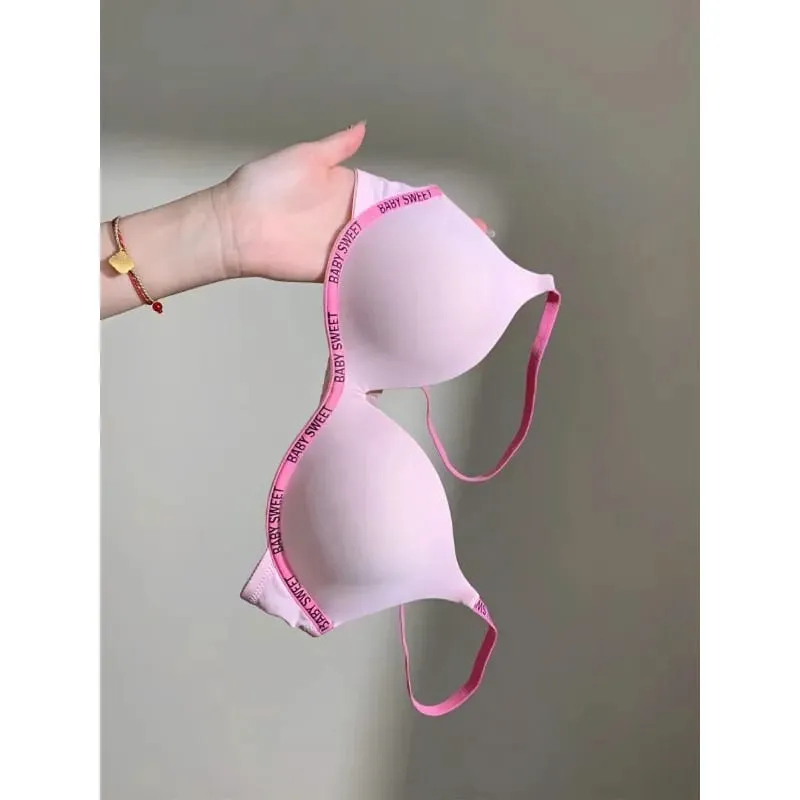 Trendy Dopamine Multicolor Seamless Bra Panty Set Sexy Push Up Small Bust Lift Wireless Soft Support Daily Party Plus Size 32-38 — image 1