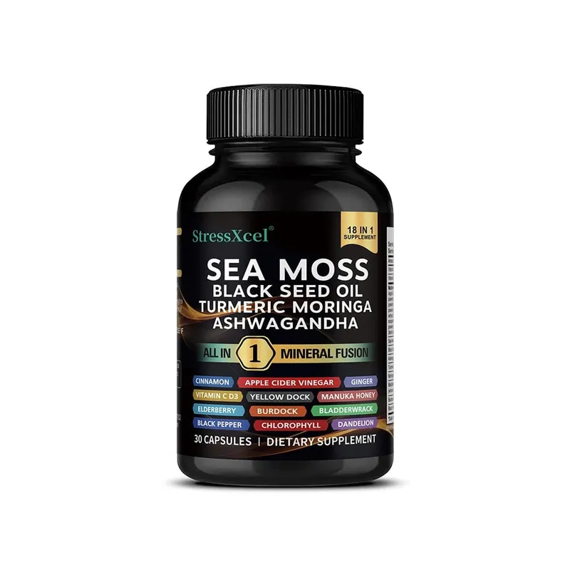 Sea Moss Supplement - Supports Thyroid Health Antioxidant Anti-aging Improve Immunity Detox Beauty Health