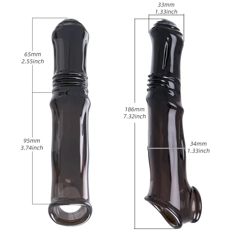 Vibrator Penis Enlargement Sleeve Penis Extender 7cm Dick Reusable Condom Delay Ejaculation Sex Toys For Men Sex Products — image 6