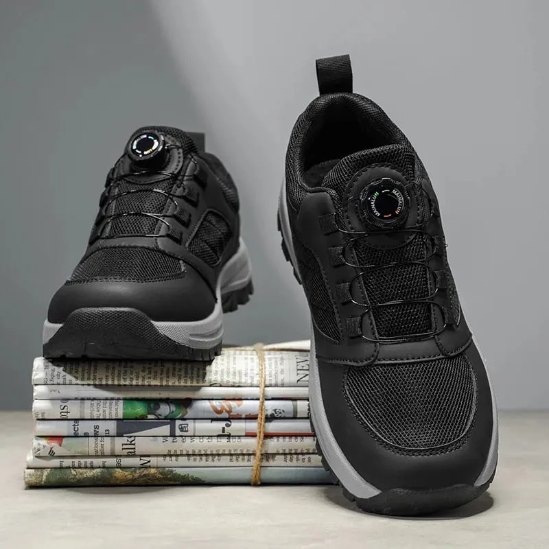 Season Hiking Shoes - No-Tie Rotating Buckle Closure Lightweight Trekking Boots with Cushioned EVA Insole & Arch Support