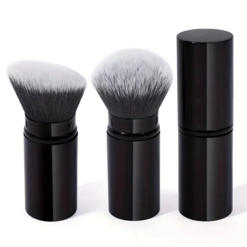 2Pcs Portable Foundation Makeup Brush with Lid Retractable Round Head Oblique Brushes Face Concealer Blush Brush Makeup Tools — image 2