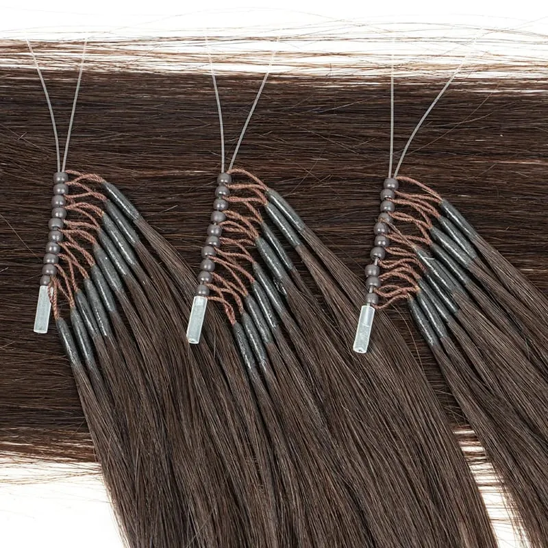 8D Hair Extension Fish Line Micro Link Hair Extensions Human Hair Invisible Nano Rings Beads 0.6g/pcs 50strands/pack 30G/Pack