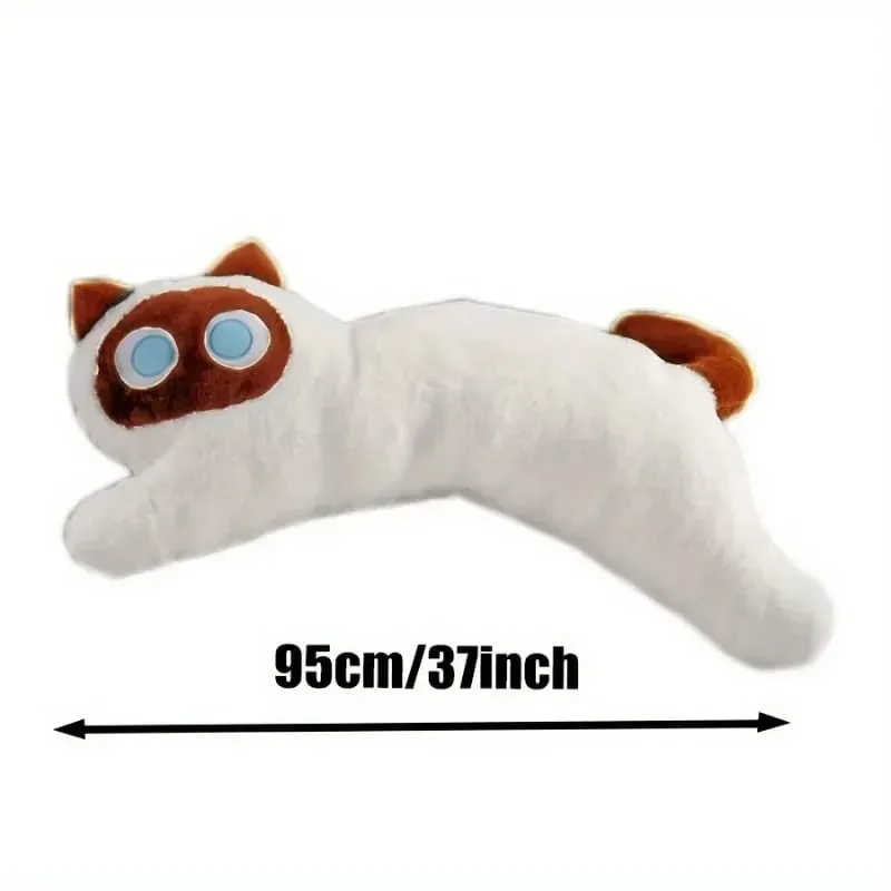 Black Cat Plush Long Pillow Bed Sleeping Pillow Dormitory Leg Clamp Cushion Sofa Stuffed Cat Doll Home Living Room Soft Pillow — image 6