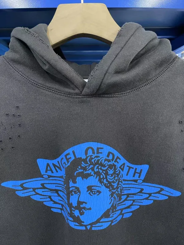 25FW Washed Grey SAINT Hoodies Men Woman Oversize Streetwear Damaged Hooded Pullovers Graphic Print Sweatshirts — image 22