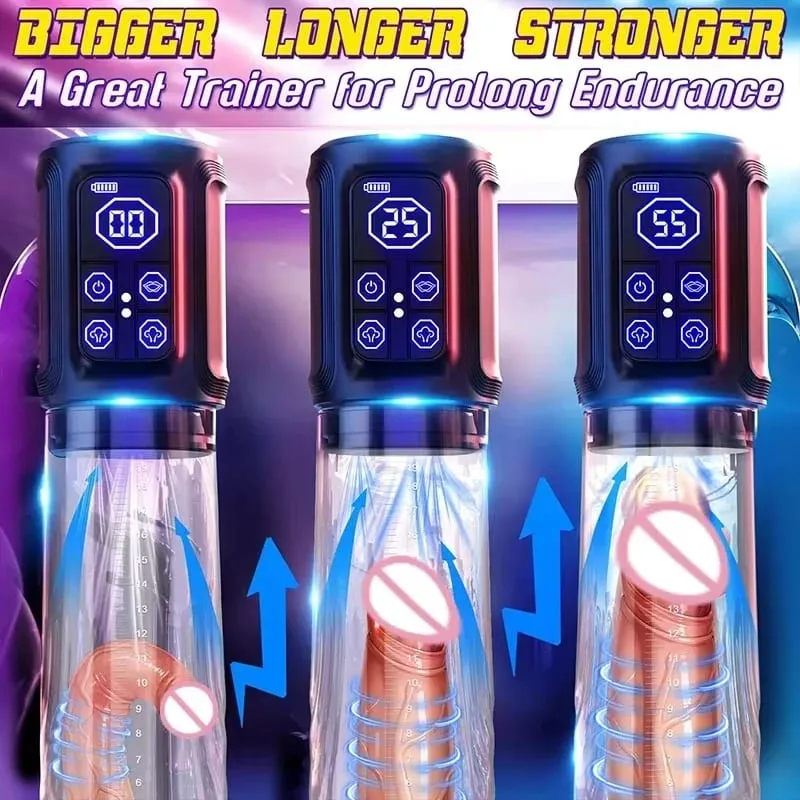 Bomba eléctrica para pene, masturbadores masculinos de succión al vacío, extensor Traine, eyaculación retardada, juguete sexual resistente al agua IPX7 para hombres — image 2