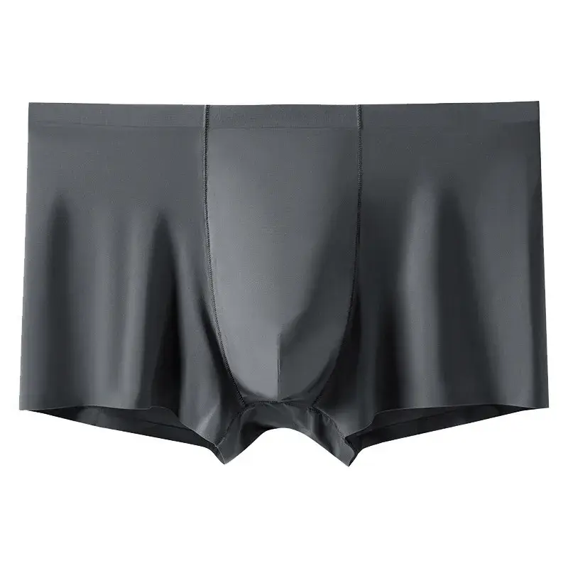 Celana Dalam Pria Warna Solid Pria Boxer Sutra Es Mulus Pakaian Dalam Seksi Ultratipis Celana Pendek Bagasi Keren Musim Panas — image 6