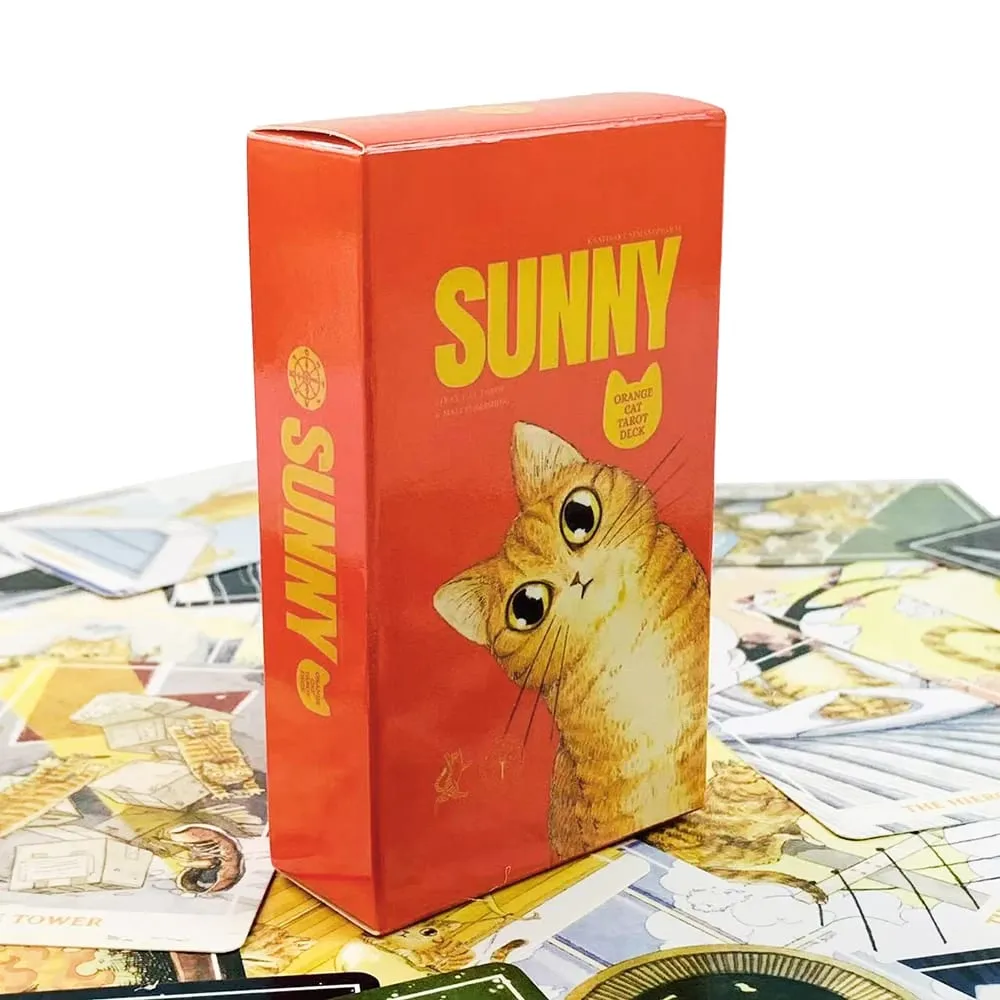 Sunny Cat Tarot Cards Fortune‑Telling Cards Game Spiritual Guidance Divination Cards Cute Witchcraft Gift for Women & Cat Lovers — image 1