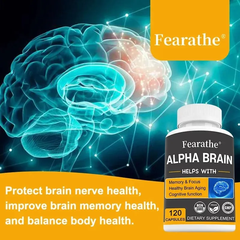 Alpha Brain Nootropics Integratore cerebrale per uomini e donne - Memoria, chiarezza mentale e cognizione con capsule Focus di vitamina B6 — image 4