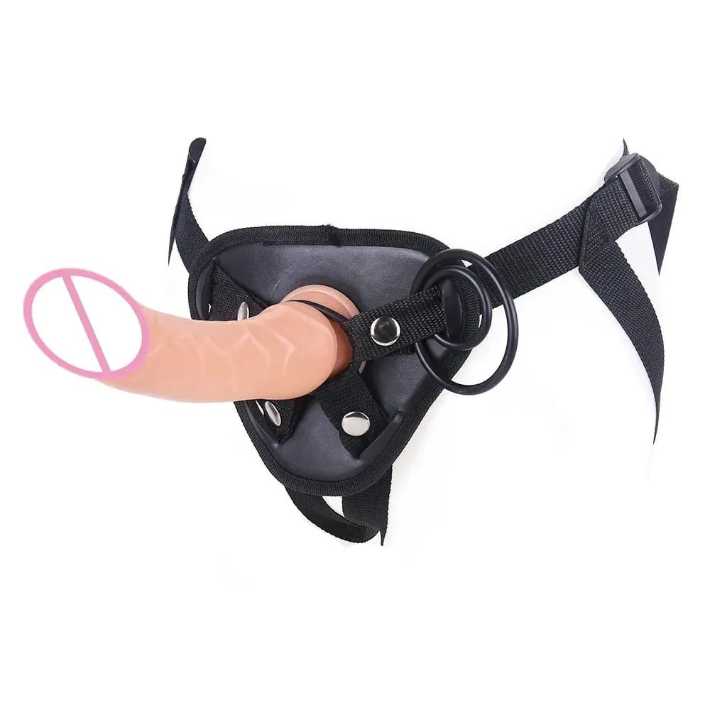 Women Men Strap On Dildo Panties Wearable Penis Penetration Vagina Anal Massage Leather Harness Sex Toys For Couples Lesbian Gay — image 1