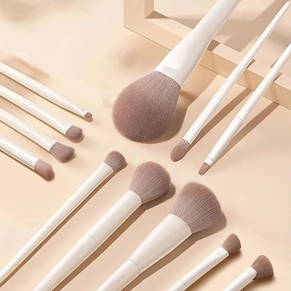 12pcs Professional Makeup Brush Set with Kabuki Brushes & Nylon Bristles - Complete Starter Kit Suitable for Foundation Blush — image 3