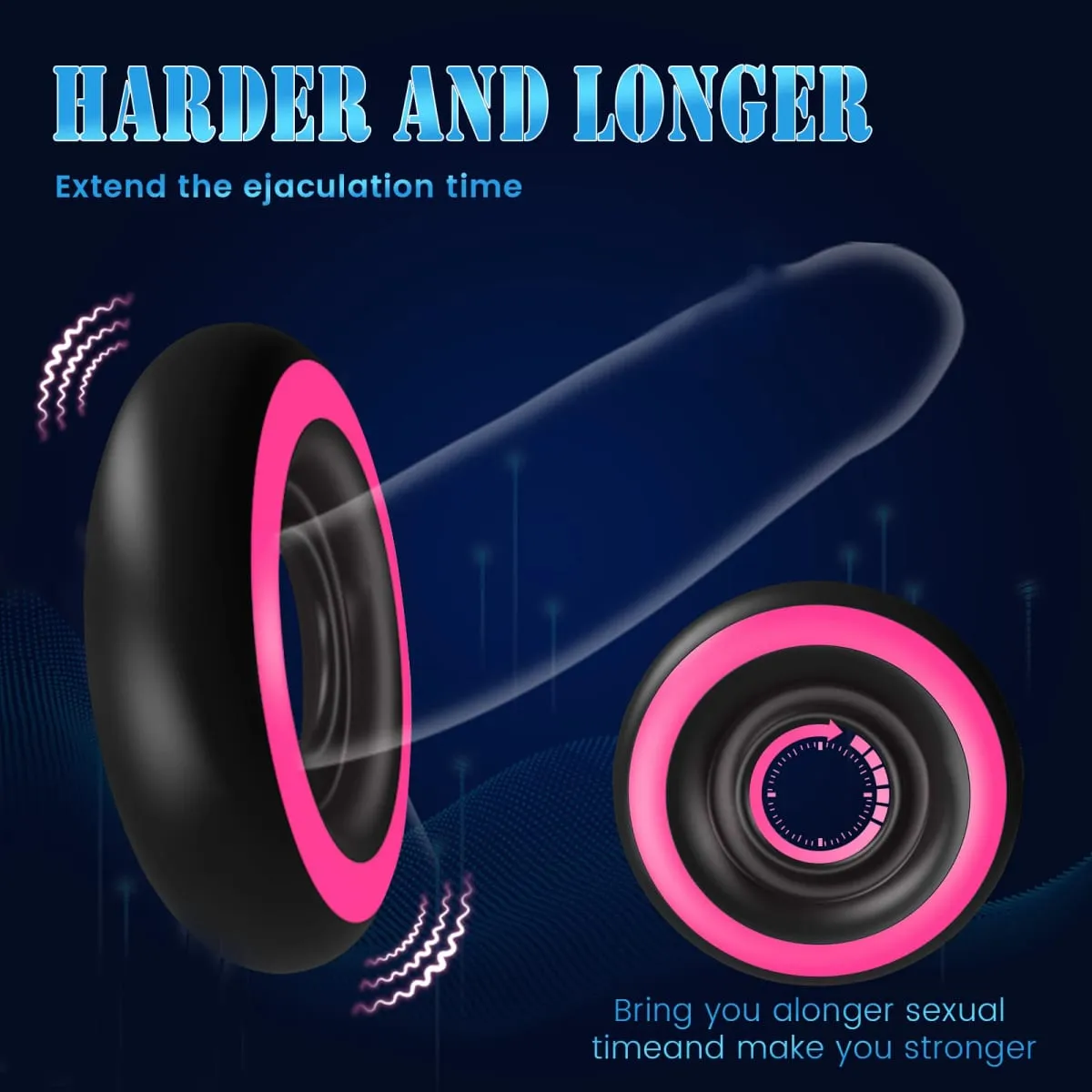 Penis Ring Cock Ring Erection Enhancing Vibrating Penis Ring Chastity Cage Stimulator Delayed Ejaculation Adult Sex Toys for Men — image 3