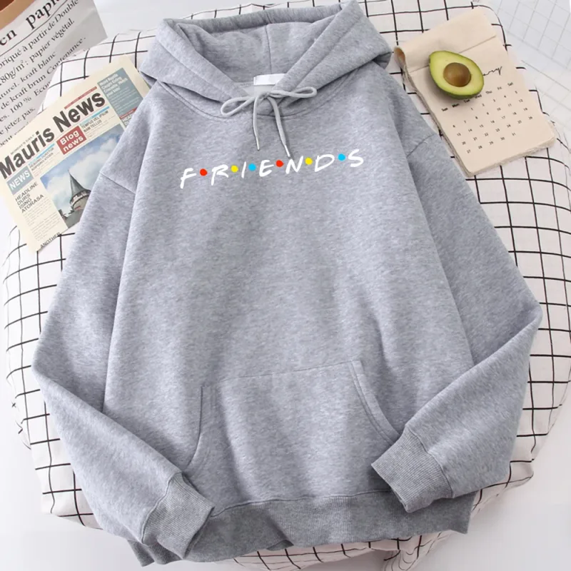 Sitcom Movie Friends Tryckt Luvtröja för män Koreansk fleecetröja Enkel Crewneck Hooded Street Oversize Höst Herrkläder — image 9