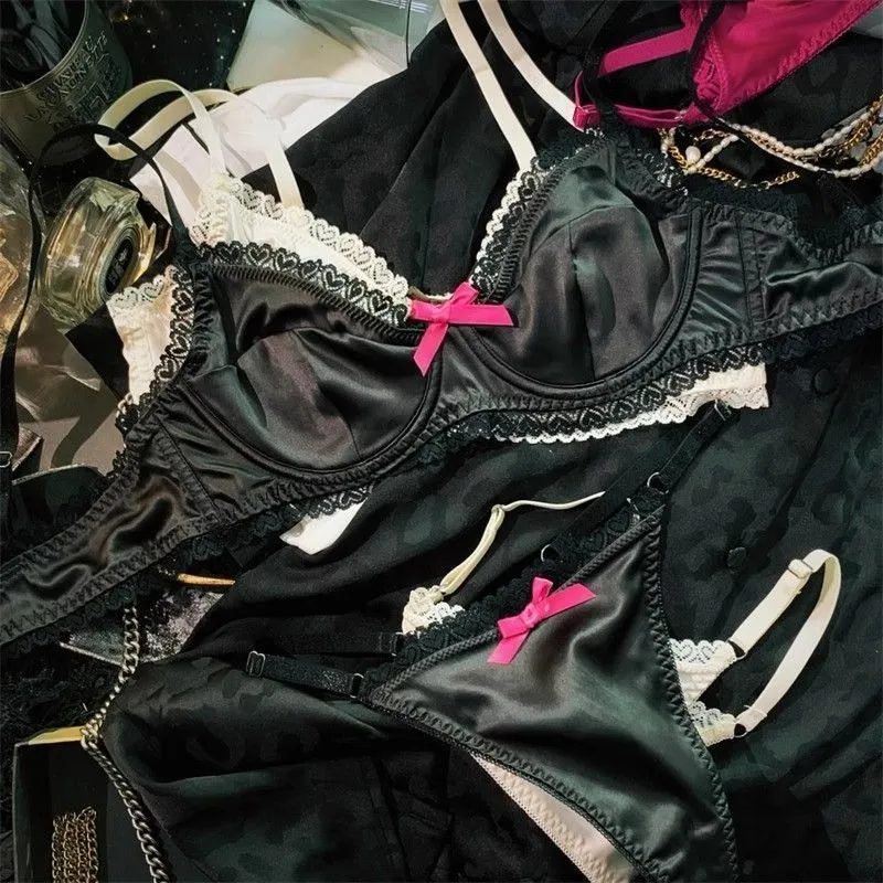 Kvinnor Underkläder Set Is Silke Sexig Spets Genomskinlig Push Up BH Set Sommar Vår Samlade Andningsbara underkläder och trosor — image 6