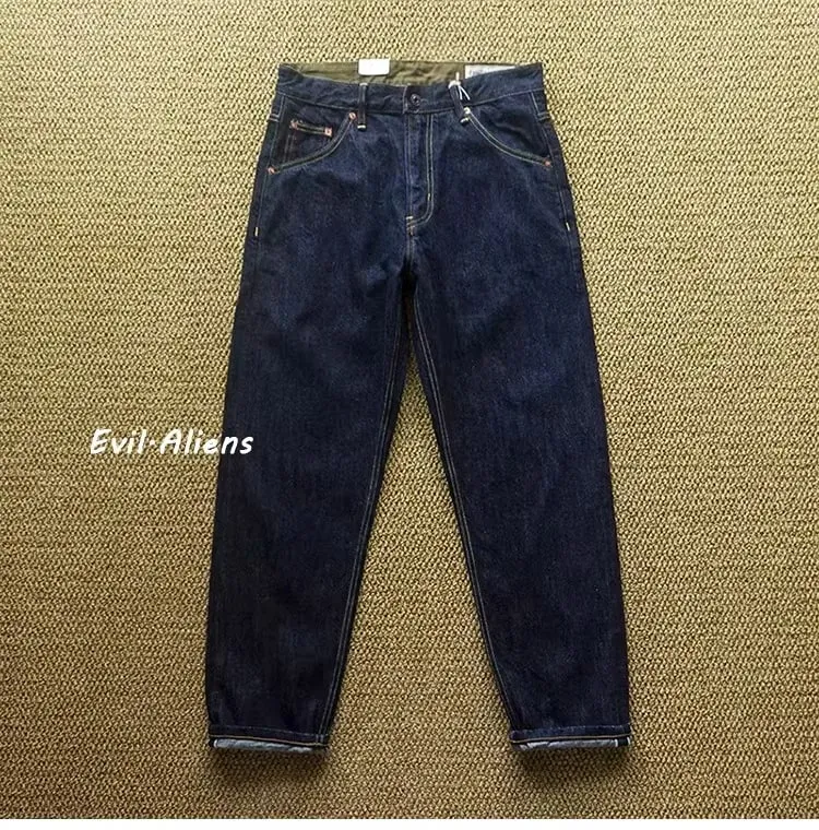 Japanese Vintage Denim Jeans with Sanding Featuring Red Stitching and Original Color for Autumn with Embroidery Jeans — image 6